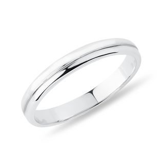 WOMEN'S ROUNDED EDGE ENGRAVED WEDDING RING IN WHITE GOLD - WOMEN'S WEDDING RINGS - WEDDING RINGS