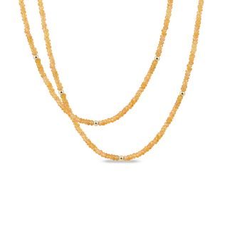 Yellow sapphire necklace in gold
