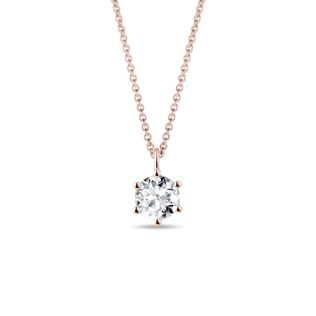 PENDENTIF EN OR ROSE AVEC DIAMANT CLAIR - COLLIERS AVEC DIAMANTS - COLLIERS