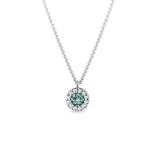 HALSKETTE AUS WEISSGOLD MIT BLAUEN DIAMANTEN - KETTEN MIT DIAMANTEN - KETTEN