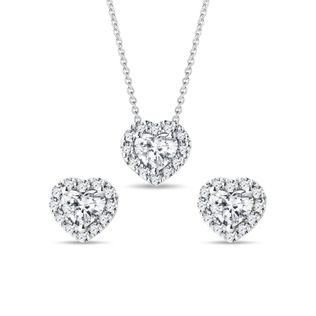 HERZ-SCHMUCKSET MIT DIAMANTEN IN WEISSGOLD - SCHMUCK SETS DIAMANT - SCHMUCK
