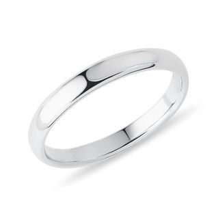 Wedding Ring with a Rounded Profile in White Gold