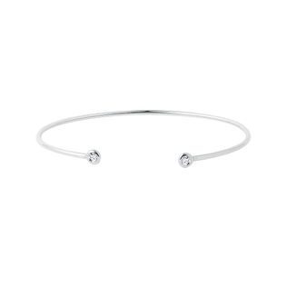 BRACELET EN OR BLANC AVEC DIAMANTS LUNETTE - BRACELETS MANCHETTE - BRACELETS