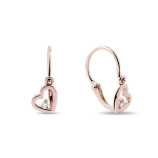 KINDER-HERZOHRRINGE IN ROSÉGOLD - OHRRINGE KINDER - OHRRINGE