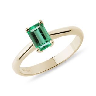 PRSTEŇ ZO ŽLTÉHO 14 KT ZLATA SO SMARAGDOM - PRSTENE SO SMARAGDOM - PRSTENE