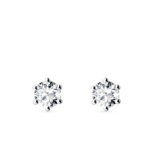 PUCES D'OREILLE EN OR BLANC AVEC DIAMANT 1 CT - PUCES D'OREILLES EN DIAMANT - BOUCLES D'OREILLES