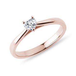 DIAMANTRING MIT HERZFORM IN ROSÉGOLD - VERLOBUNGSRINGE DIAMANTEN - VERLOBUNGSRINGE