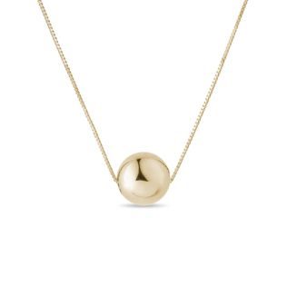 BALL PENDANT ON CHAIN IN GOLD - YELLOW GOLD NECKLACES - NECKLACES
