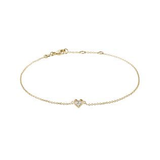 KINDERARMBAND MIT HERZ AUS GELBGOLD - KINDER ARMBÄNDER - ARMBÄNDER