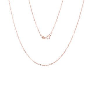 Ladies 50 cm rolo chain necklace in rose gold