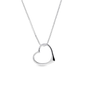Heart-shaped necklace in white gold