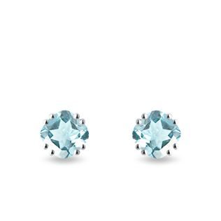 SKY TOPAZ STUDS IN WHITE GOLD - TOPAZ EARRINGS - EARRINGS