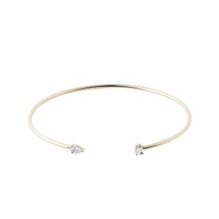 BRACELET JONC EN OR JAUNE ET DIAMANTS - BRACELETS MANCHETTE - BRACELETS