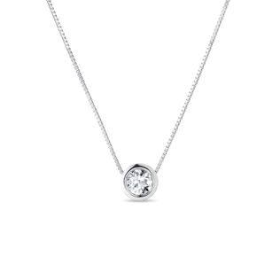 WHITE GOLD NECKLACE WITH DIAMOND - DIAMOND NECKLACES - NECKLACES