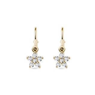 Children's zirconia star earrings in gold