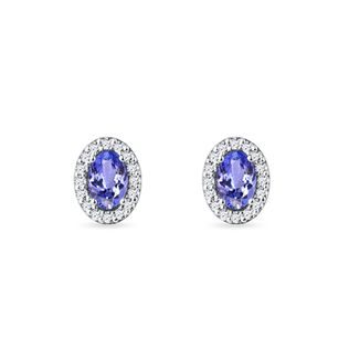 White Gold Earrings with Tanzanites and Brilliants