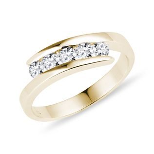 GOLDRING MIT FÜNF DIAMANTEN - RINGE DIAMANT - RINGE