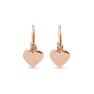 Heart-shaped rose gold earrings