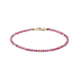 PINK TOURMALINE BRACELET IN GOLD - MINERAL BRACELETS - BRACELETS