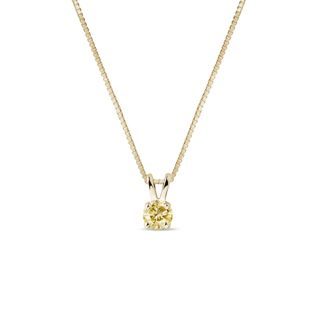 YELLOW DIAMOND NECKLACE IN YELLOW GOLD - DIAMOND NECKLACES - NECKLACES
