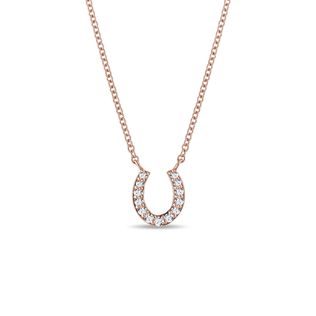 DIAMOND HORSESHOE NECKLACE IN ROSE GOLD - DIAMOND NECKLACES - NECKLACES