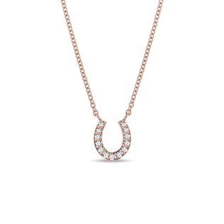 DIAMOND HORSESHOE NECKLACE IN ROSE GOLD - DIAMOND NECKLACES - NECKLACES