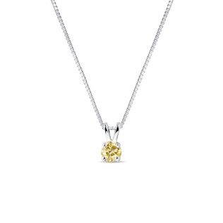 YELLOW DIAMOND NECKLACE IN WHITE GOLD - DIAMOND NECKLACES - NECKLACES