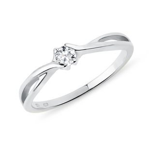 BAGUE D'OR BLANC AVEC DIAMANT TAILLE BRILLANT - SOLITAIRES - BAGUES DE FIANÇAILLES