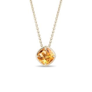 YELLOW GOLD NECKLACE WITH CITRINE - CITRINE NECKLACES - NECKLACES