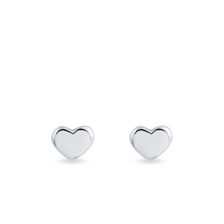 Heart-shaped earrings in white gold