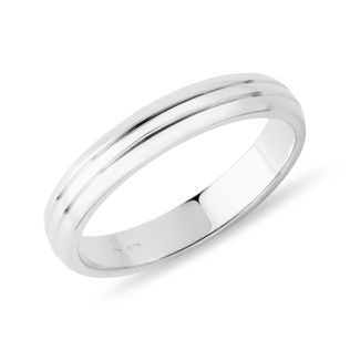 BAGUE DE MARIAGE EN OR BLANC POUR HOMMES AVEC GRAVURE - ALLIANCES DE MARIAGE HOMMES - ALLIANCES DE MARIAGE