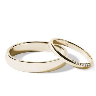 DIAMOND WEDDING RING SET IN 14K YELLOW GOLD - YELLOW GOLD WEDDING SETS - WEDDING RINGS