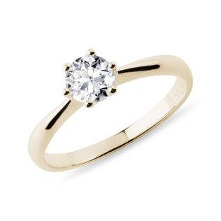 KLASSISCHER GOLDRING MIT 0,5 CT DIAMANT - VERLOBUNGSRINGE MIT BRILLANT - VERLOBUNGSRINGE