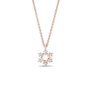 SNOWFLAKE DIAMOND NECKLACE IN 14K ROSE GOLD - DIAMOND NECKLACES - NECKLACES