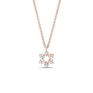 COLLIER FLOCON DE NEIGE EN DIAMANTS EN OR ROSE - COLLIERS AVEC DIAMANTS - COLLIERS