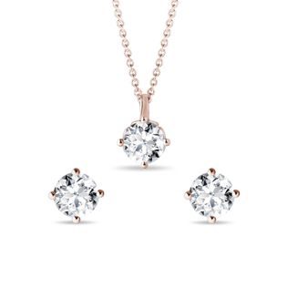 SCHMUCKSET MIT IM LABOR GEZÜCHTETEN DIAMANTEN IN ROSÉGOLD - SCHMUCK-SETS - SCHMUCK
