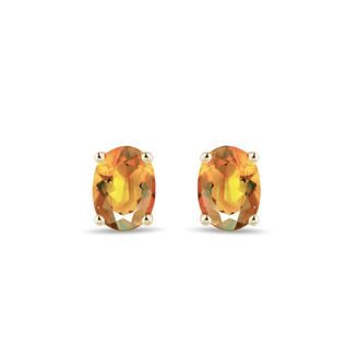 CITRINE STUD EARRINGS IN GOLD - CITRINE EARRINGS - EARRINGS