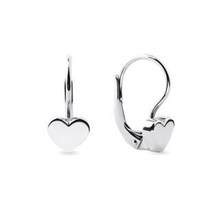 BOUCLES D'OREILLES EN OR MOTIF CŒUR - BOUCLES D'OREILLES EN OR BLANC - BOUCLES D'OREILLES