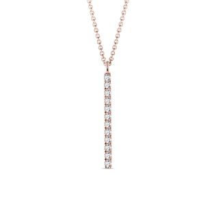 COLLIER AVEC BARRETTE DE DIAMANTS VERTICALE EN OR ROSE - COLLIERS AVEC DIAMANTS - COLLIERS