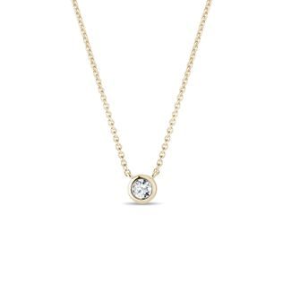 COLLIER MINIMALISTE D'OR JAUNE AVEC DIAMANT - COLLIERS AVEC DIAMANTS - COLLIERS