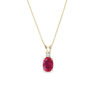 Ruby Necklace and Brilliant in White 