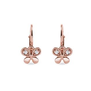 CHILDREN’S BUTTERFLY EARRINGS IN ROSE GOLD - CHILDREN'S EARRINGS - EARRINGS