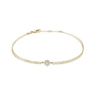 GOLD BRACELET WITH A DIAMOND FLOWER - DIAMOND BRACELETS - BRACELETS