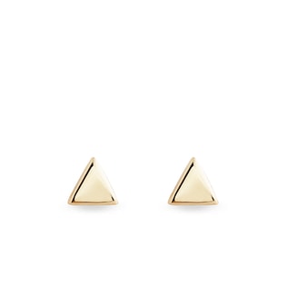 TRIANGLE-SHAPED EARRINGS IN GOLD - YELLOW GOLD EARRINGS - EARRINGS