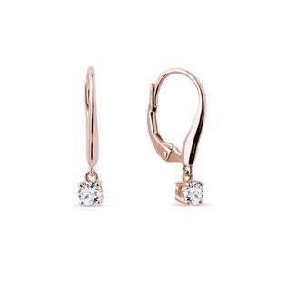 BOUCLES D'OREILLES D'OR ROSE ENDIAMANTÉES - BOUCLES D'OREILLES EN DIAMANT - BOUCLES D'OREILLES