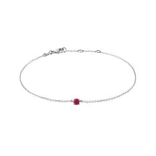 DELICATE RUBY BRACELET IN WHITE GOLD - GEMSTONE BRACELETS - BRACELETS