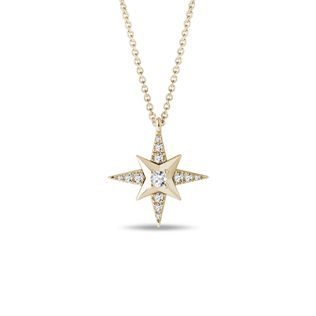 POLARIS STAR DIAMOND YELLOW GOLD NECKLACE - DIAMOND NECKLACES - NECKLACES