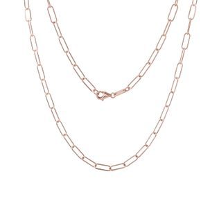 RETIAZKA TYPU PAPERCLIP Z RUŽOVÉHO ZLATA V DĹŽKE 50 CM - ZLATÉ RETIAZKY - NÁHRDELNÍKY