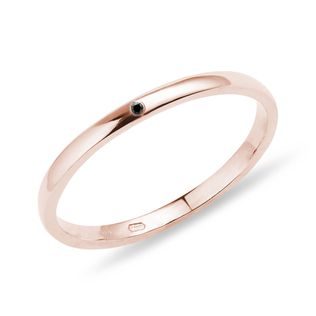 Ring in Rose Gold with Black Diamond