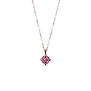 HALSKETTE MIT ROSA TURMALIN AUS 14KT ROSÉGOLD - KETTEN MIT TURMALIN - KETTEN